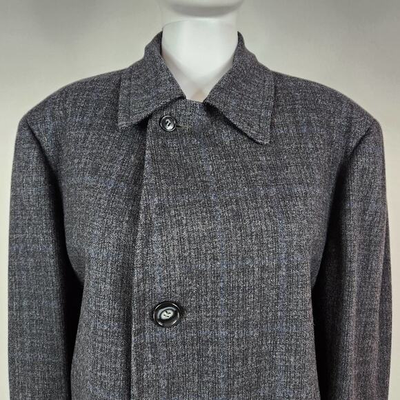 Vintage Custom Tailored Wool Monogramed Coat XLarge - Picture 7 of 16